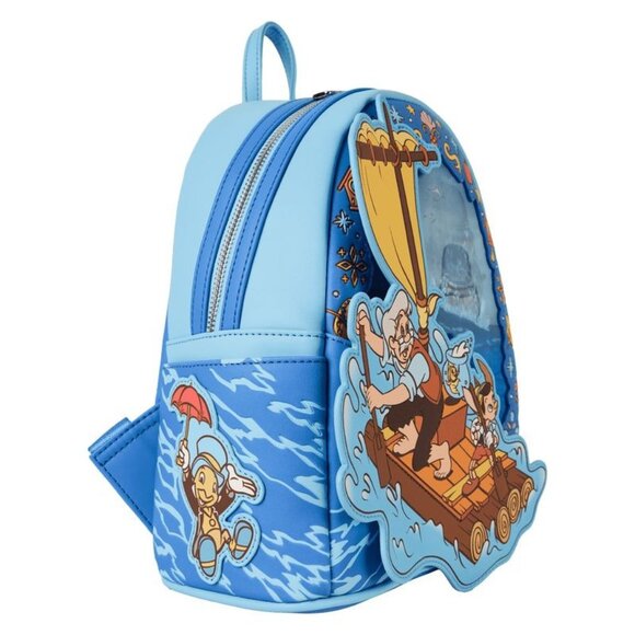 NWT Disney Loungefly Pinocchio Exclusive Raft Monstro Lenticular Mini Backpack - Picture 5 of 7